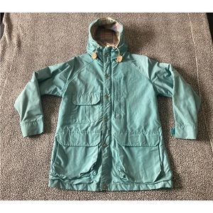 VTG WOOLRICH HOODED JACKET COAT RAIN PARKA WOMEN'S S BLANKET WOOL LINED USA MADE